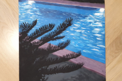 swimming pool at night - painting